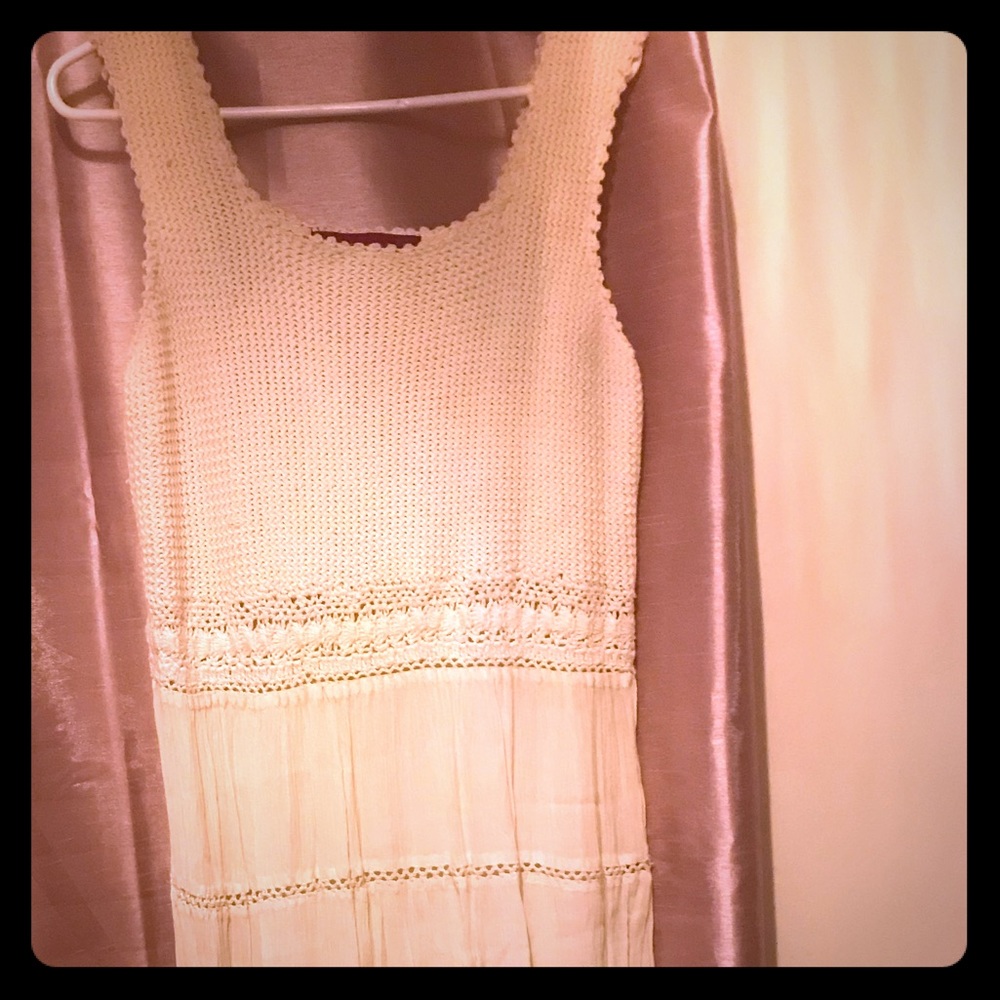 Mix Nouveau Size 8 knit dress cream beige maxi